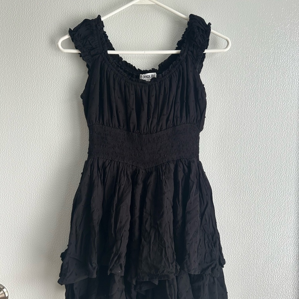 Furolav Black Flowy Romper Size M